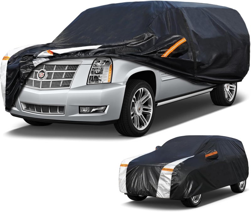 Cotryvox Large SUV Car Cover for Cadillac Escalade ESV 100% Waterproof All Weather, Heavy Duty Outdoor Full Exterior Covers Rain Sun Wind UV Protection. - Image 1